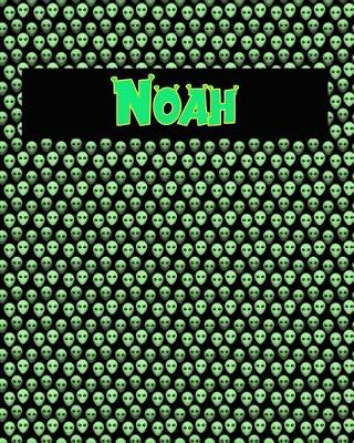 Book cover for 120 Page Handwriting Practice Book with Green Alien Cover Noah