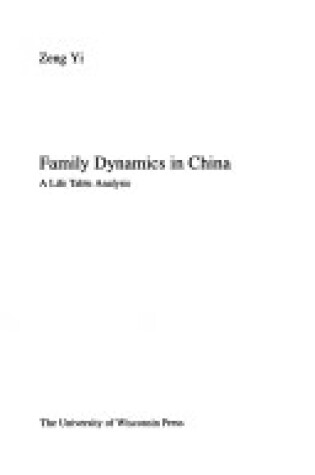 Cover of Family Dynamics in China