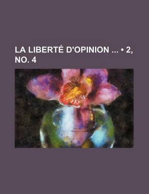 Book cover for La Liberte D'Opinion
