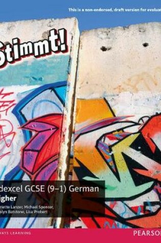 Cover of Stimmt! Edexcel GCSE German Higher Student Book - Evaluation copy Copy
