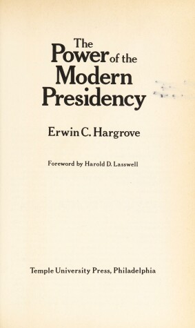 Book cover for Power of the Modern Presidency