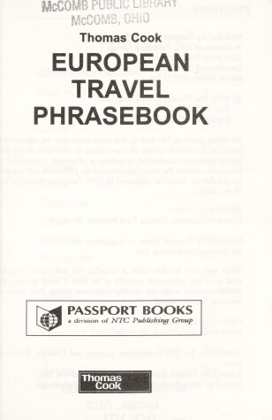 Cover of Thomas Cook European Travel Phrasebook