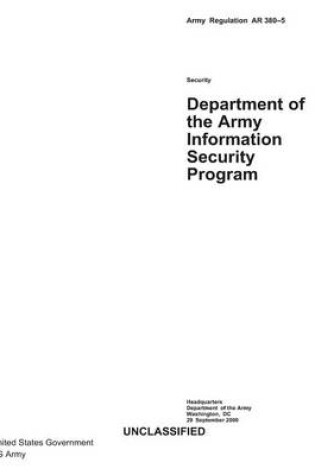 Cover of Army Regulation AR 380-5 Department of the Army Information Security Program
