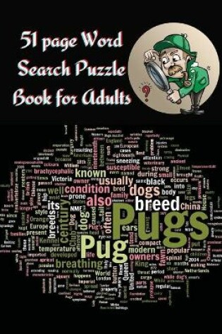 Cover of 51 page Word Search Puzzle Book for Adults