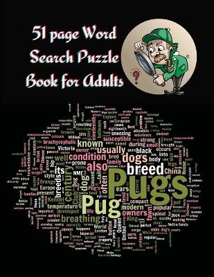 Book cover for 51 page Word Search Puzzle Book for Adults