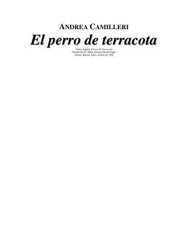 Book cover for El Perro de Terracota
