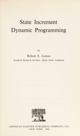 Book cover for State Increment Dynamic Programming