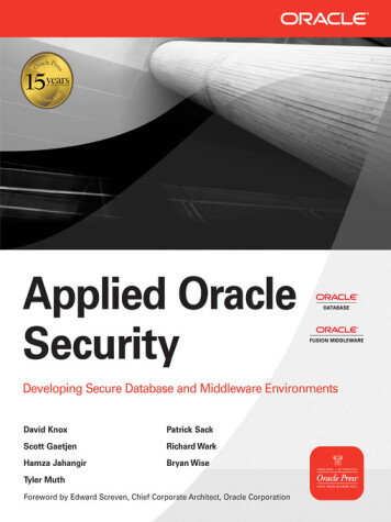 Cover of Applied Oracle Security: Developing Secure Database and Middleware Environments