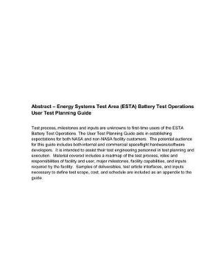 Book cover for Energy Systems Test Area (Esta) Battery Test Operations User Test Planning Guide