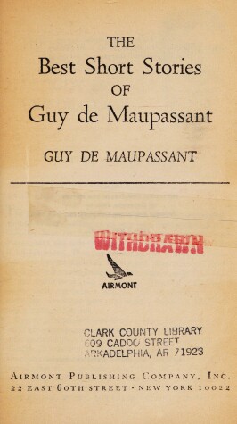 Book cover for Maupassant, Guy de, Best Short Stories of