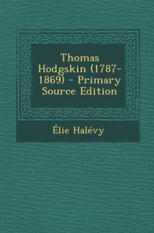 Cover of Thomas Hodgskin (1787-1869)