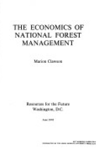 Cover of Economic Perspective of Forest Management