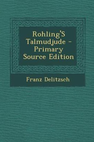 Cover of Rohling's Talmudjude