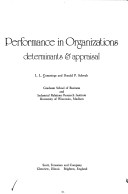 Book cover for Performance in Organizations