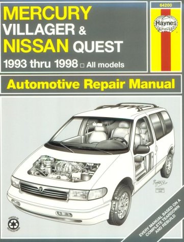 Book cover for Mercury Villager and Nissan Quest (1993-1998) Automotive Repair Manual