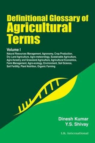 Cover of Definitional Glossary of Agricultural Terms, Two Volume Set