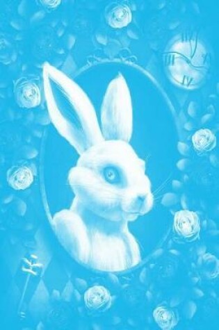 Cover of Alice in Wonderland Pastel Modern Journal - Outwards White Rabbit (Light Blue)