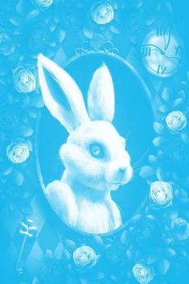 Book cover for Alice in Wonderland Pastel Modern Journal - Outwards White Rabbit (Light Blue)