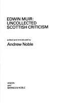 Book cover for Uncollected Scottish Criticism