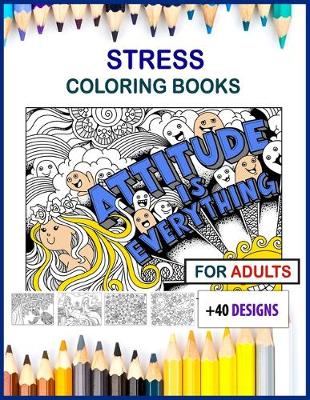 Book cover for stress coloring books for adults large print