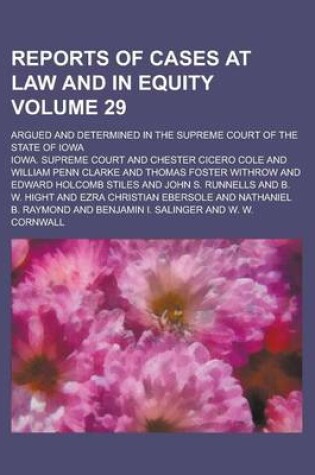 Cover of Reports of Cases at Law and in Equity; Argued and Determined in the Supreme Court of the State of Iowa Volume 29