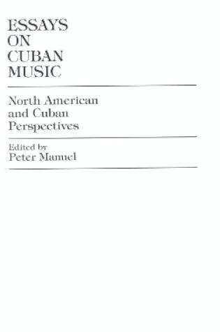 Cover of Essays on Cuban Music