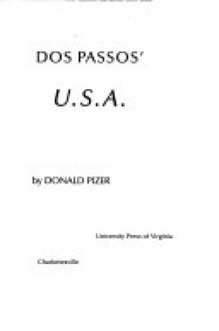 Cover of Dos Passos' "U.S.A."