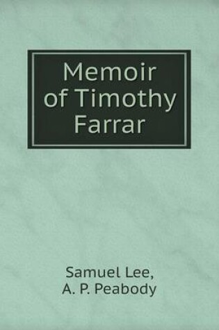 Cover of Memoir of Timothy Farrar