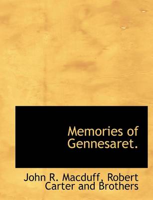 Book cover for Memories of Gennesaret.