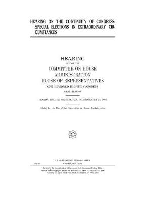 Book cover for Hearing on the continuity of Congress