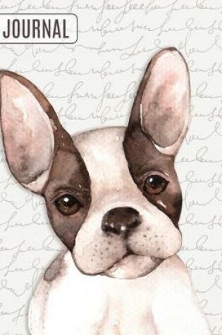 Cover of Big Fat Bullet Style Journal Notebook Watercolor Boston Terrier