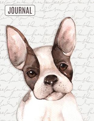 Cover of Big Fat Bullet Style Journal Notebook Watercolor Boston Terrier