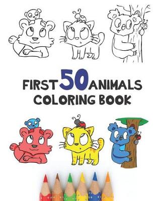 Book cover for First 50 Animals Coloring Book