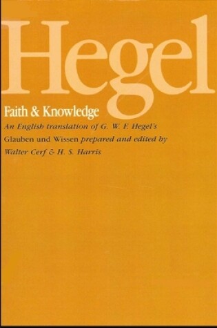 Cover of Hegel: Faith and Knowledge