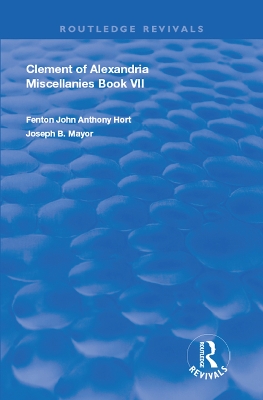 Cover of Clement of Alexandria Miscellanies Book 7