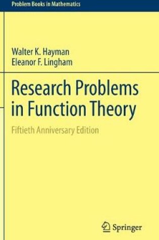 Cover of Research Problems in Function Theory