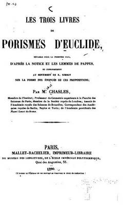 Book cover for Les trois livres de porismes d'Euclide