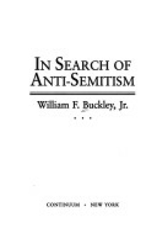 Cover of In Search of Anti-Semitism