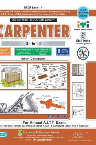 Cover of Carpenter 3-In-1 Th. & Asst./Model (Sol.) (Nsqf - Modular)