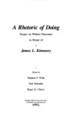 Cover of A Rhetoric of Doing