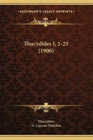 Cover of Thucydides I, 1-23 (1906)