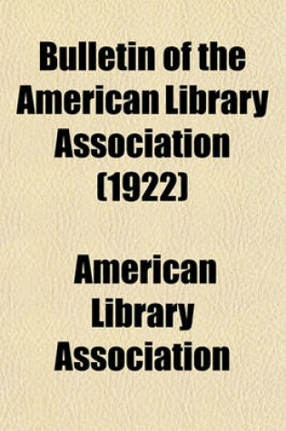 Cover of Bulletin of the American Library Association (1922)