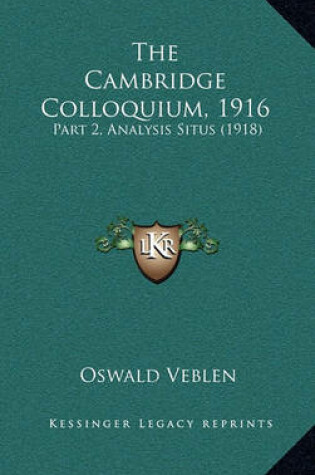 Cover of The Cambridge Colloquium, 1916