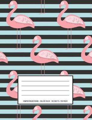 Book cover for Flamingo Stripes - Pretty Composition Book and Notebook