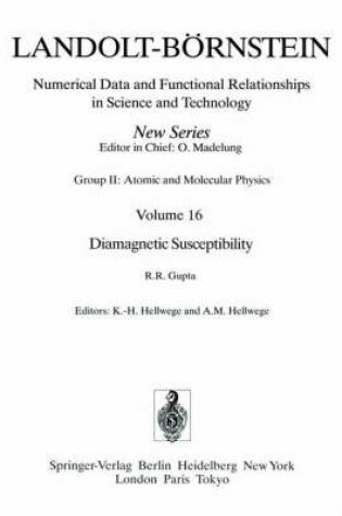 Cover of Diamagnetic Susceptibility / Diamagnetische Suszeptibilität