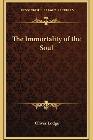 Cover of The Immortality of the Soul