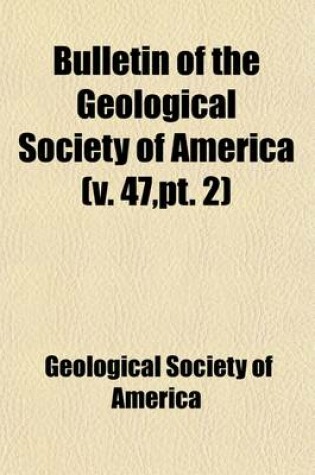 Cover of Bulletin of the Geological Society of America Volume 1