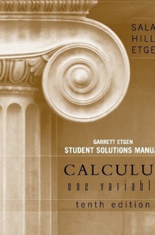 Cover of Student Solutions Manual for Calculus: One Variable, 10e (Chapters 1 - 12)