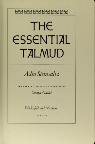 Book cover for Esntl Talmud