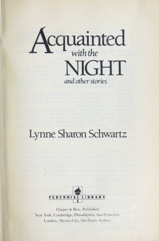 Cover of Acquainted with Night and Other Stories